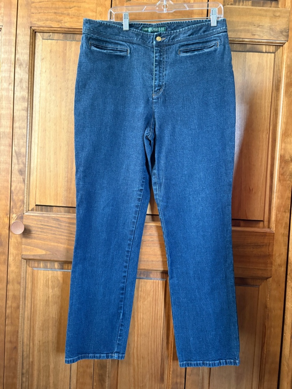 Lauren Ralph Lauren Women's Straight-Leg Jeans Dark Wash Blue w/ Welt Pockets